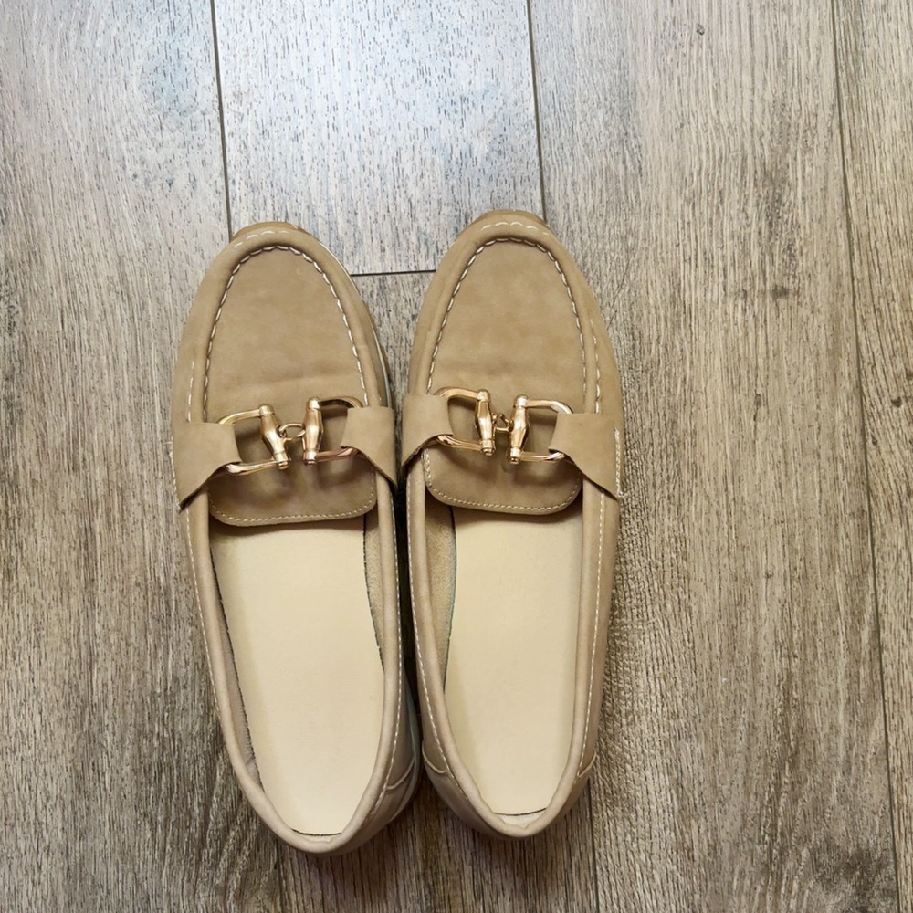Elegant Tan Suede Loafers for Women